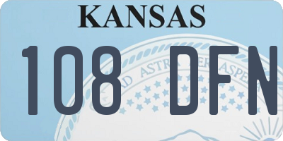 KS license plate 108DFN