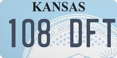 KS license plate 108DFT