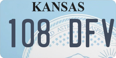 KS license plate 108DFV