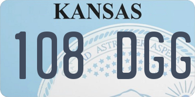 KS license plate 108DGG