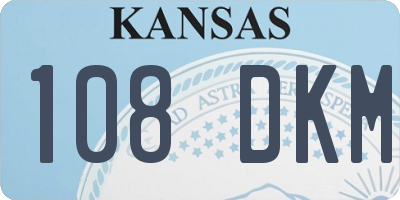 KS license plate 108DKM
