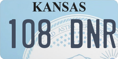 KS license plate 108DNR