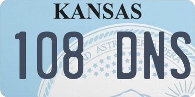 KS license plate 108DNS