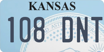 KS license plate 108DNT