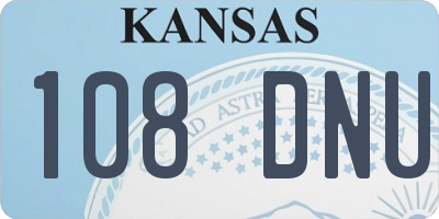 KS license plate 108DNU