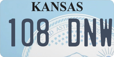 KS license plate 108DNW
