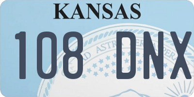 KS license plate 108DNX