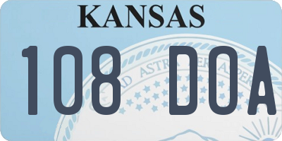KS license plate 108DOA