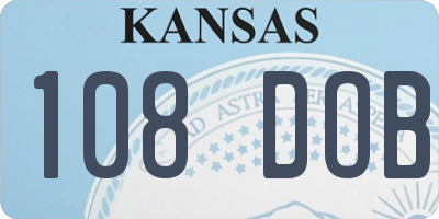KS license plate 108DOB