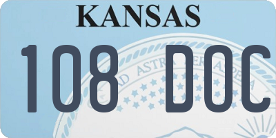KS license plate 108DOC