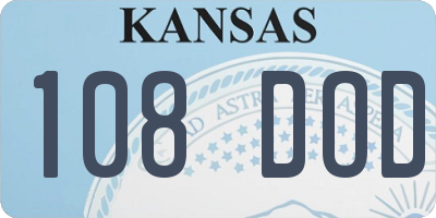 KS license plate 108DOD