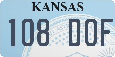 KS license plate 108DOF