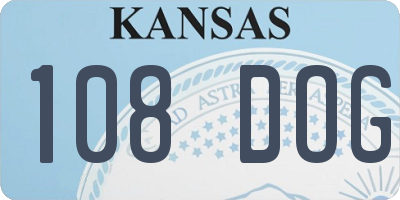 KS license plate 108DOG