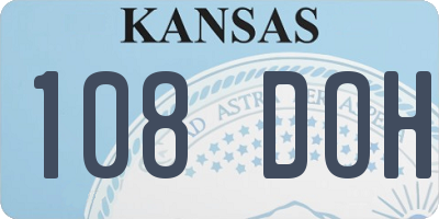 KS license plate 108DOH