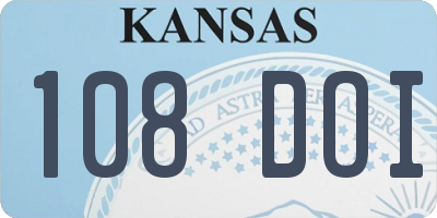 KS license plate 108DOI