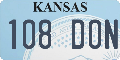 KS license plate 108DON