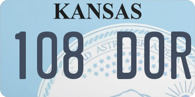 KS license plate 108DOR