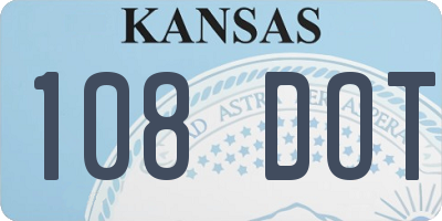 KS license plate 108DOT