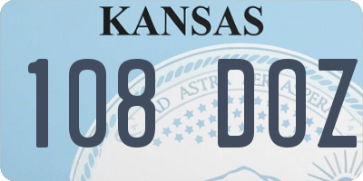 KS license plate 108DOZ