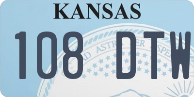 KS license plate 108DTW