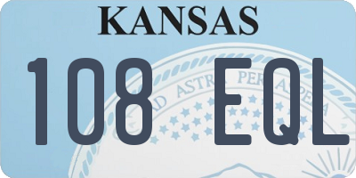 KS license plate 108EQL
