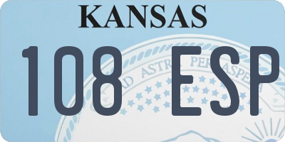 KS license plate 108ESP
