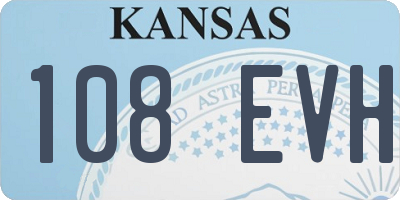 KS license plate 108EVH