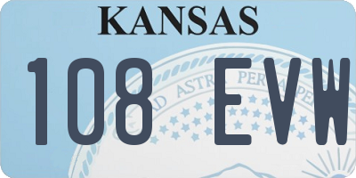 KS license plate 108EVW