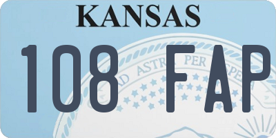 KS license plate 108FAP