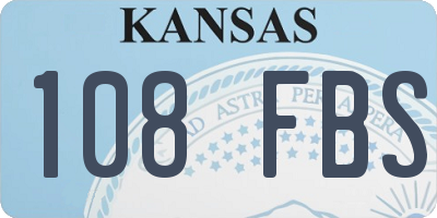 KS license plate 108FBS