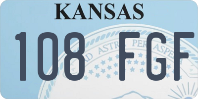 KS license plate 108FGF