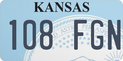 KS license plate 108FGN