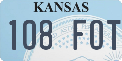 KS license plate 108FOT