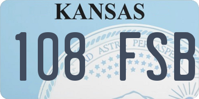 KS license plate 108FSB