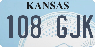 KS license plate 108GJK