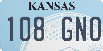 KS license plate 108GNO
