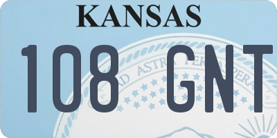 KS license plate 108GNT