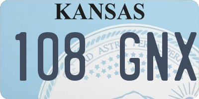 KS license plate 108GNX