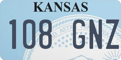 KS license plate 108GNZ