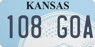 KS license plate 108GOA