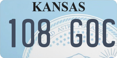 KS license plate 108GOC