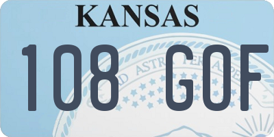 KS license plate 108GOF