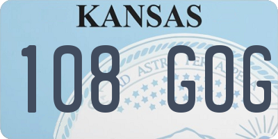 KS license plate 108GOG