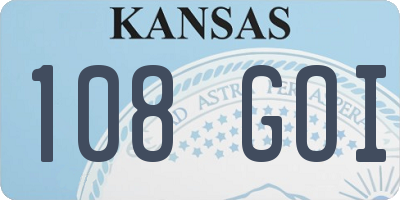 KS license plate 108GOI