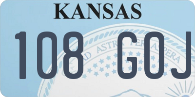 KS license plate 108GOJ