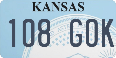 KS license plate 108GOK