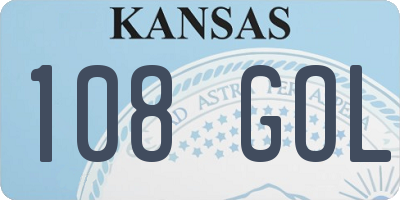 KS license plate 108GOL