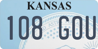 KS license plate 108GOU