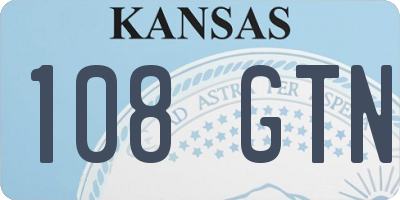 KS license plate 108GTN