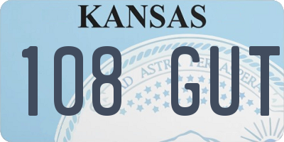 KS license plate 108GUT